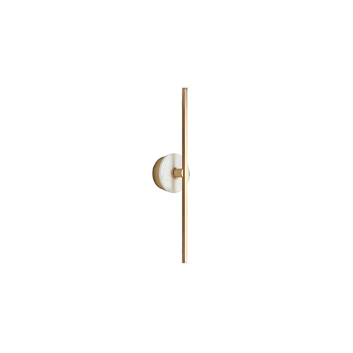 Applique murale moderne Brady en pierre, Marbre Blanc albâtre et doré