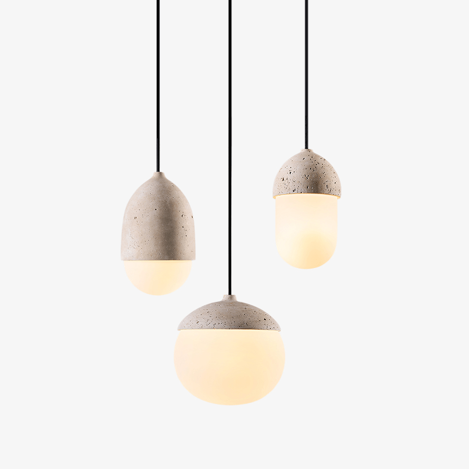 Suspension moderne Ainamo en Travertin jaune et blanc