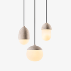 Suspension moderne Ainamo en Travertin jaune et blanc
