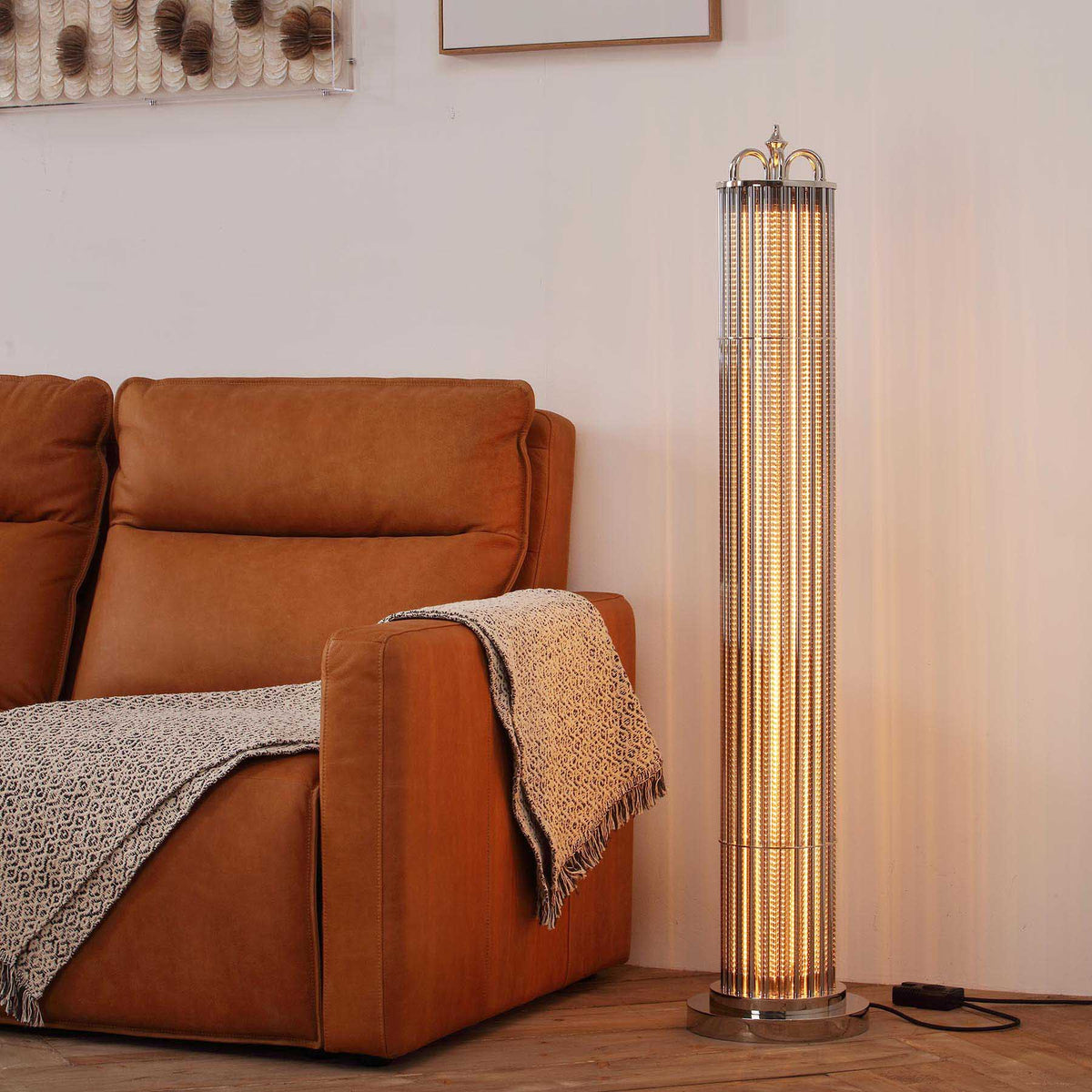 Eldaia Smoked Glass Floor Lamp