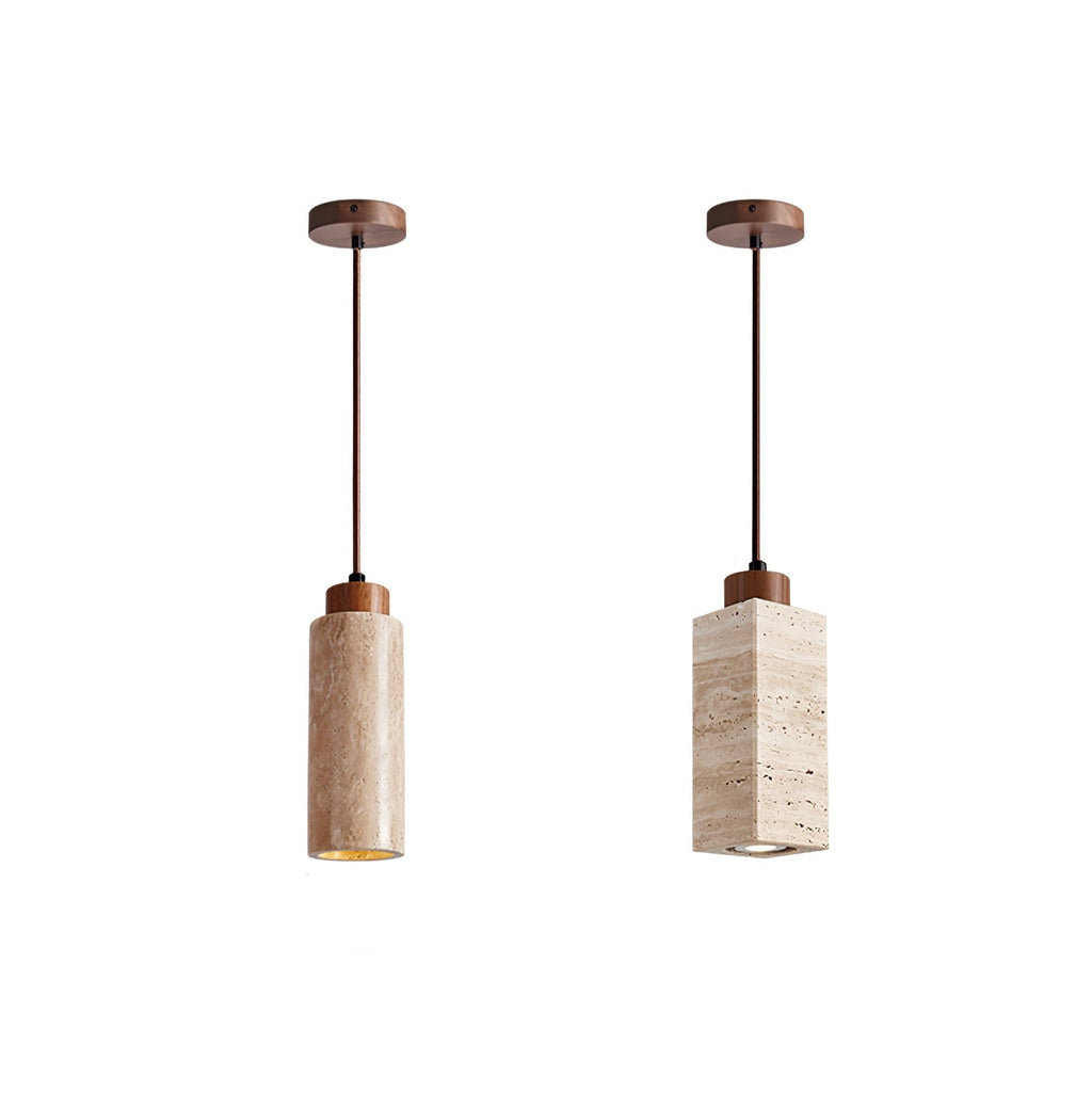 Suspension moderne Gudolf en Travertin jaune
