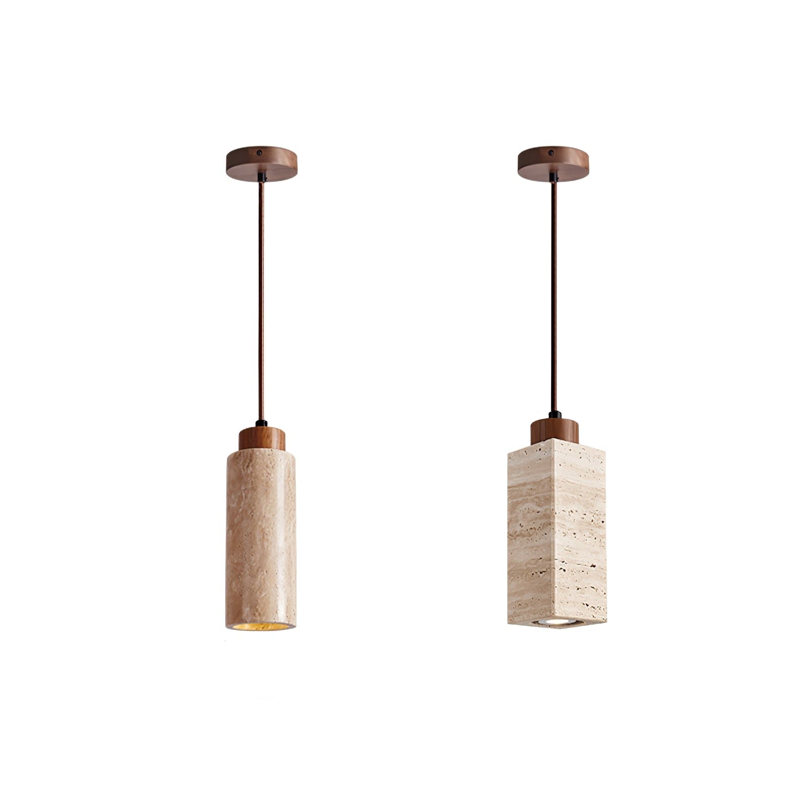 Suspension moderne Gudolf en Travertin jaune