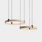 Lustre moderne Wright en Travertin jaune et noyer bois