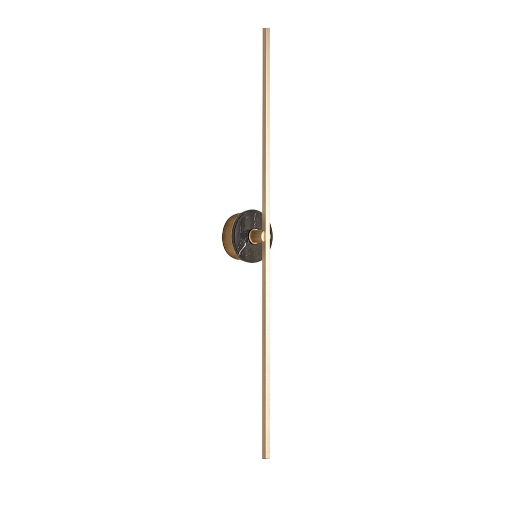 Applique murale moderne Brady en pierre, Albâtre Noir marbre et doré
