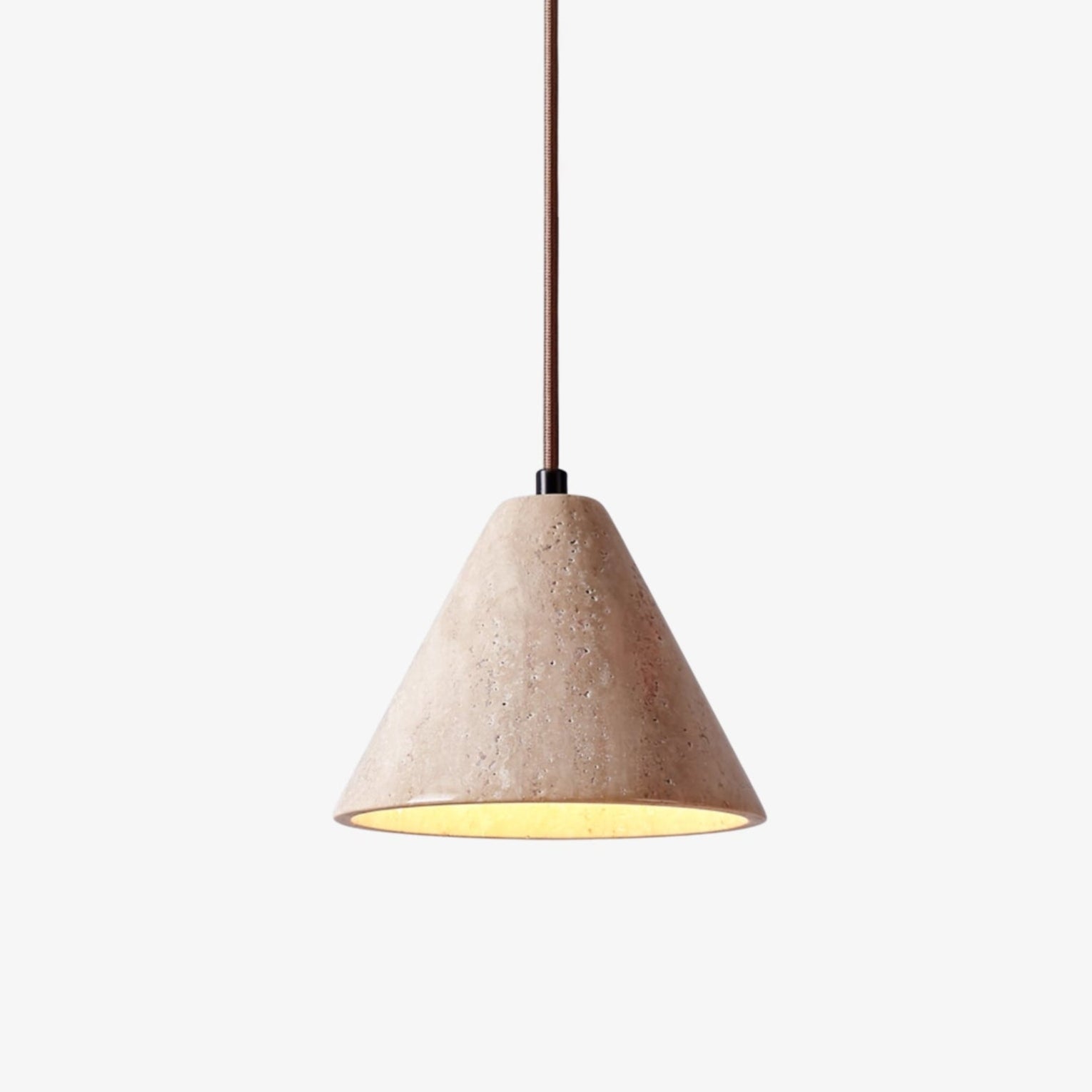 Suspension moderne Tarquin en Travertin jaune