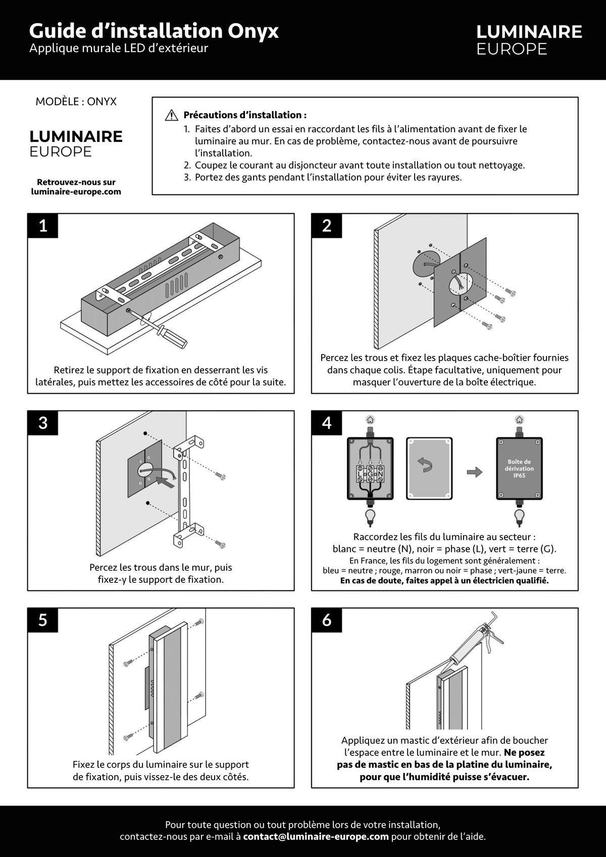 Page 1 du guide d’installation