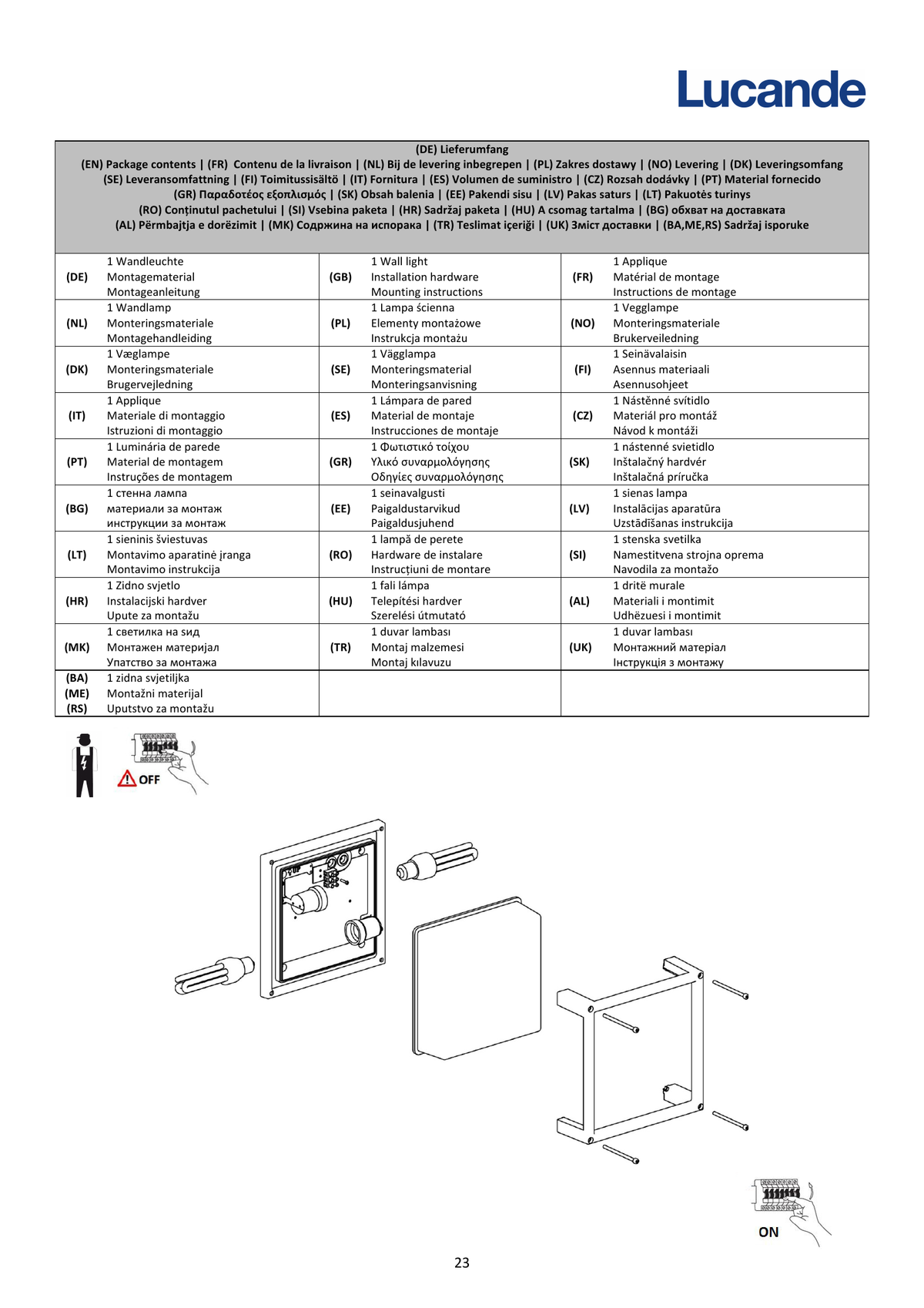 Page 1 du guide d’installation