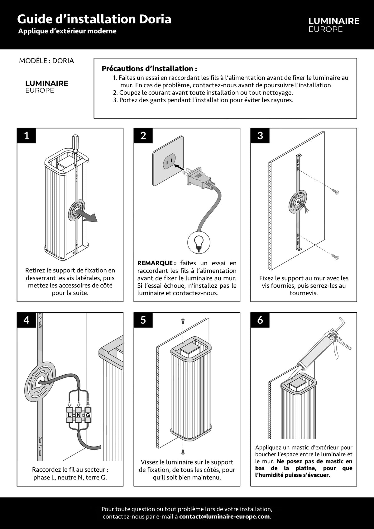 Page 1 du guide d’installation