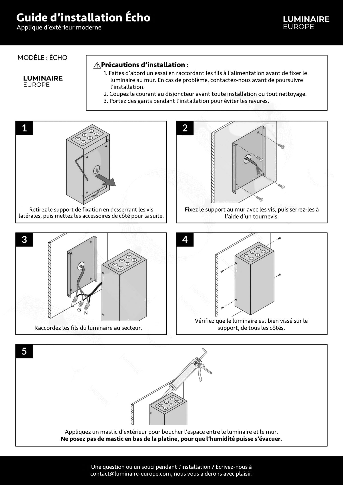 Page 1 du guide d’installation