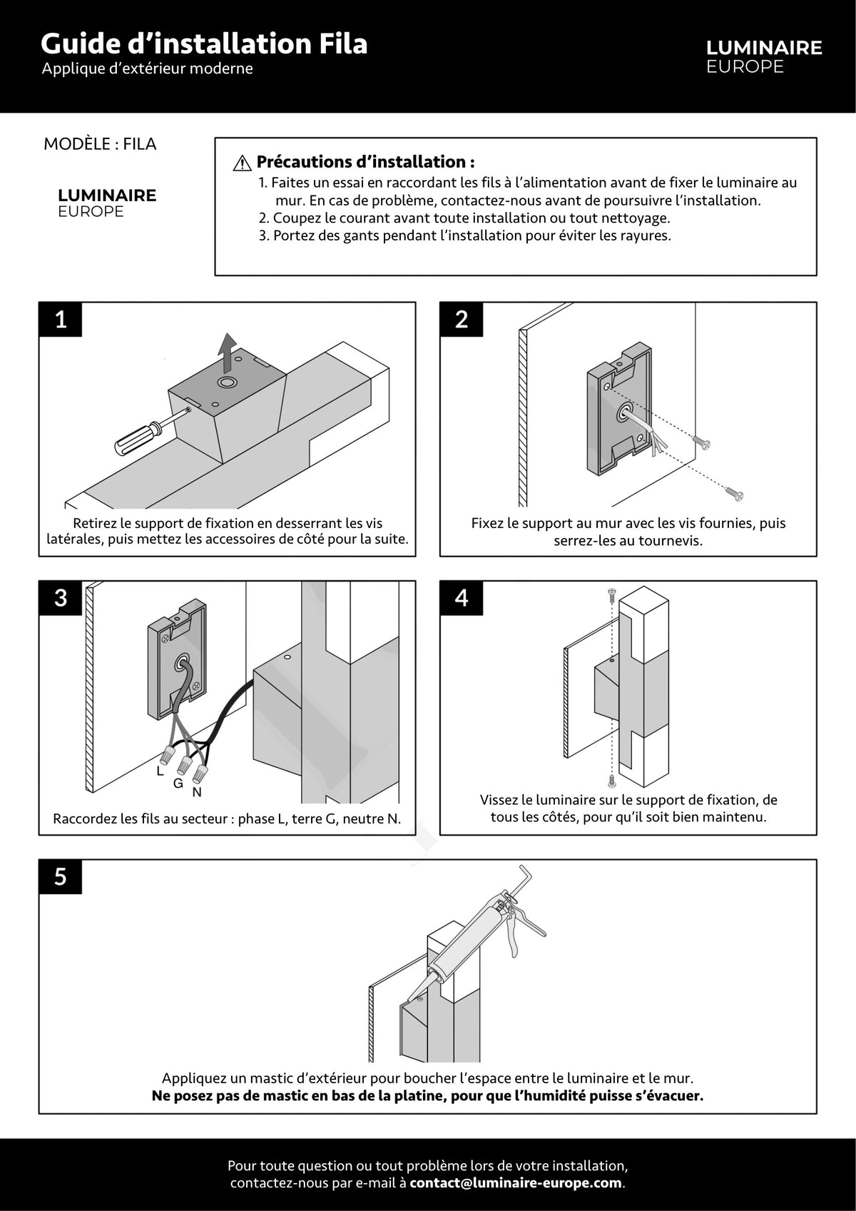 Page 1 du guide d’installation