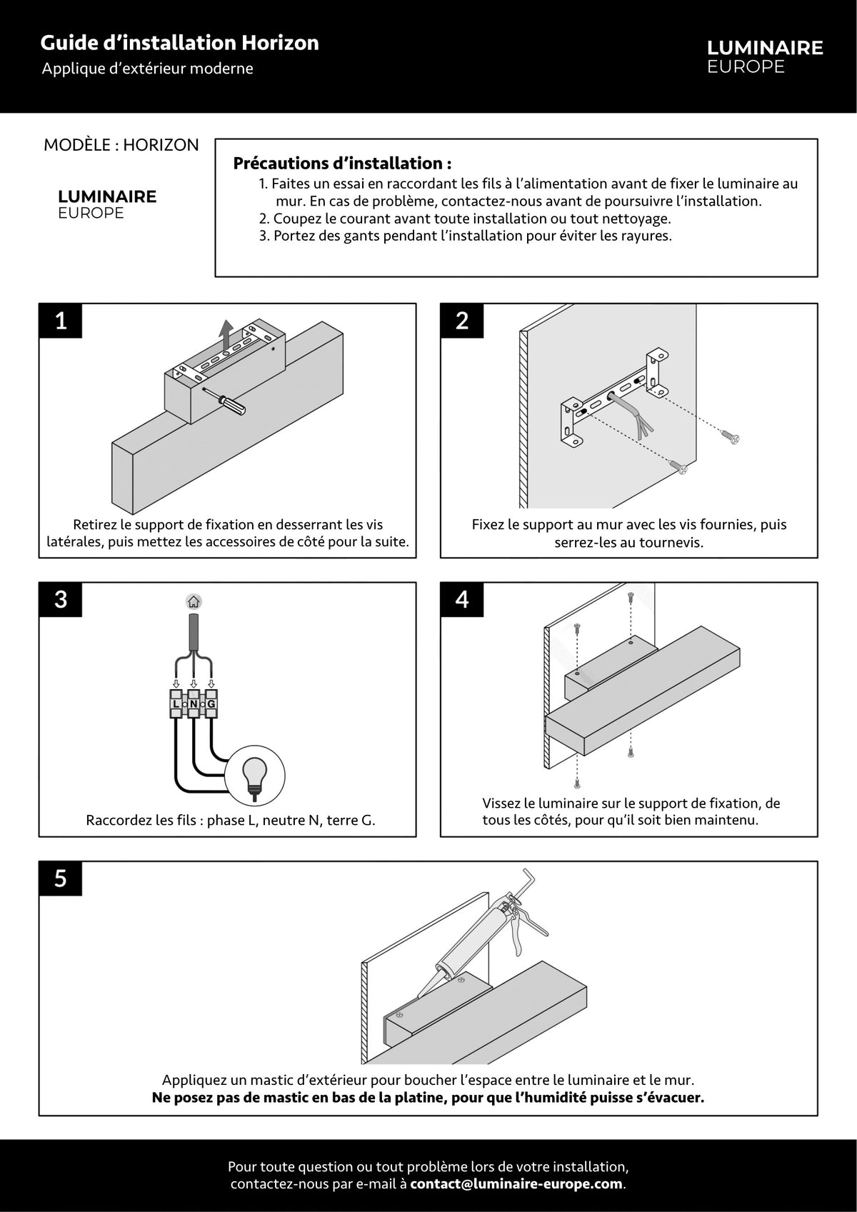 Page 1 du guide d’installation