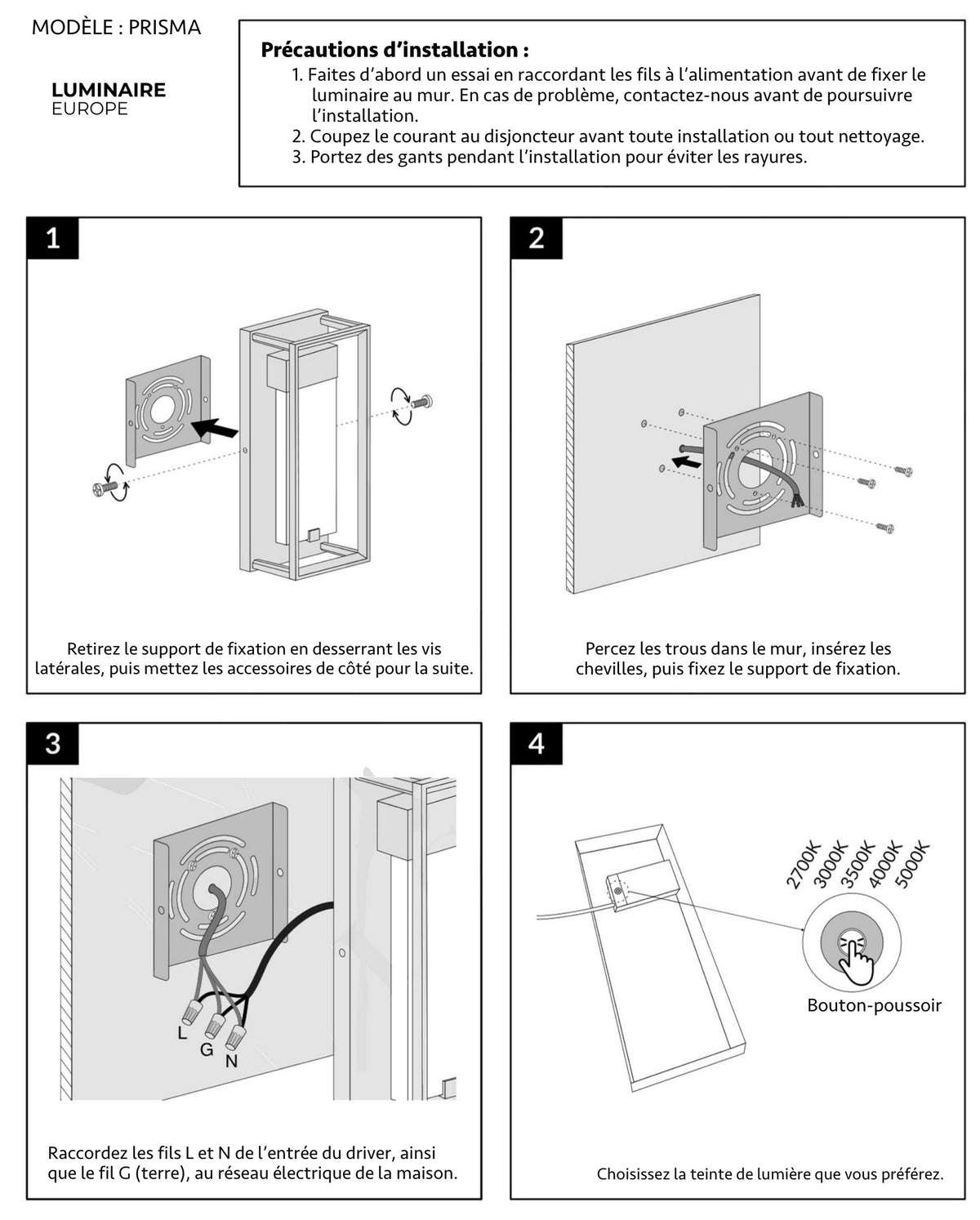 Page 1 du guide d’installation