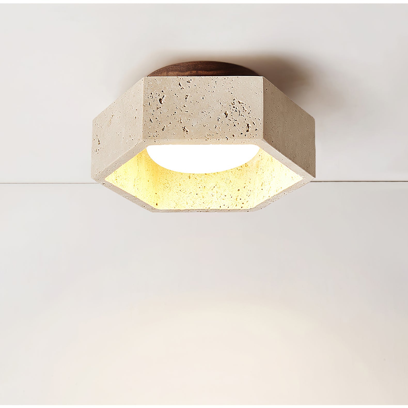 Plafonnier moderne Haldan en Travertin jaune