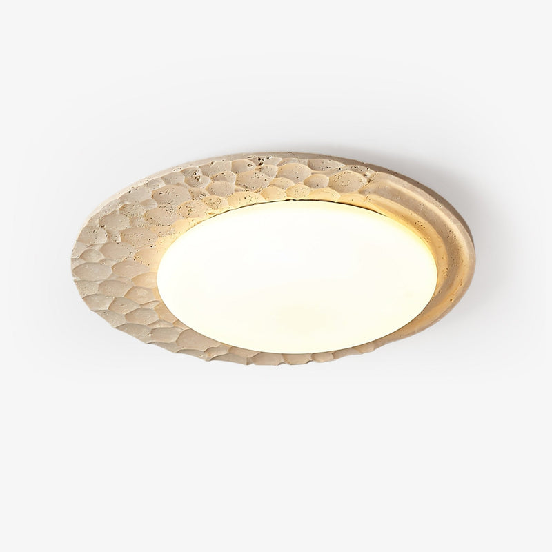 Plafonnier moderne Thjodolf en pierre Travertin jaune et blanc