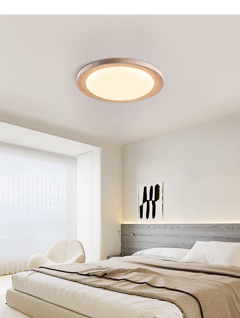 Plafonnier moderne Nero en Travertin jaune et blanc