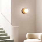 Applique murale moderne Gjermund en Travertin jaune et blanc