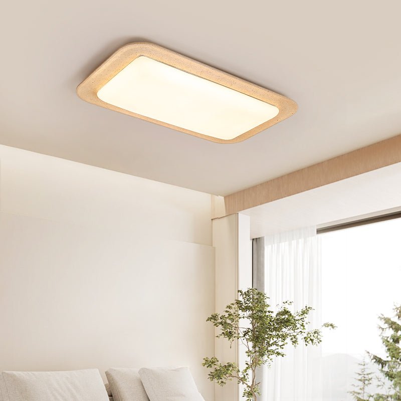 Plafonnier moderne Maxim en Travertin jaune et blanc