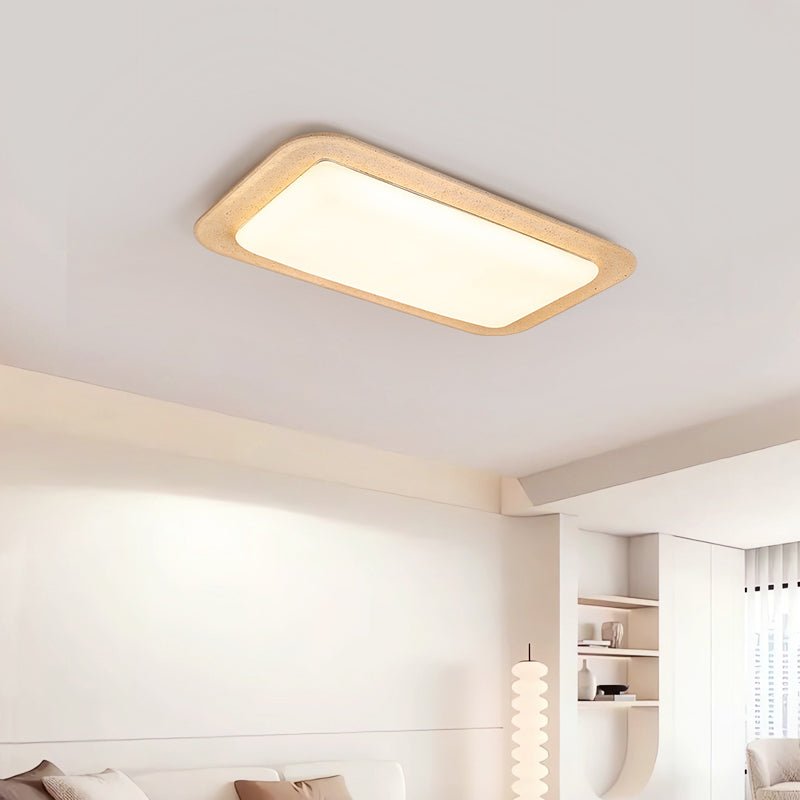 Plafonnier moderne Maxim en Travertin jaune et blanc