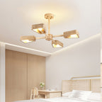 Lustre moderne Jyri en Bois et travertin jaune