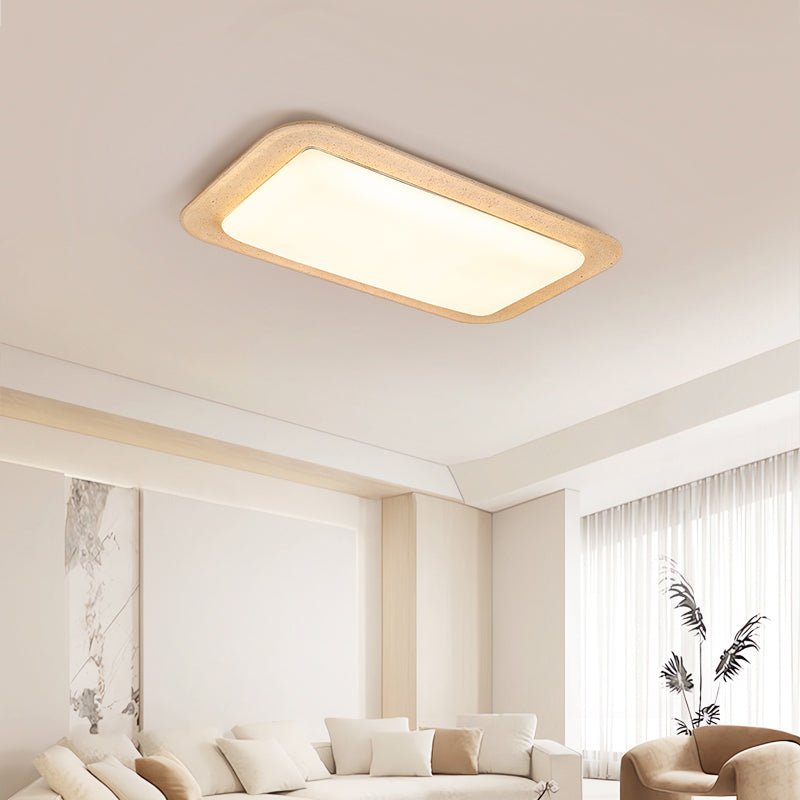 Plafonnier moderne Maxim en Travertin jaune et blanc