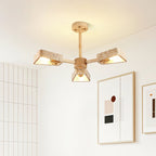 Lustre moderne Jyri en Bois et travertin jaune