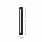 Schéma des dimensions de l’applique extérieure LED verticale noire, taille Grand : hauteur 90 cm, largeur 11 cm