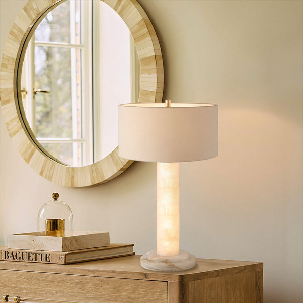 Lilio Drum Calcite Table Lamp