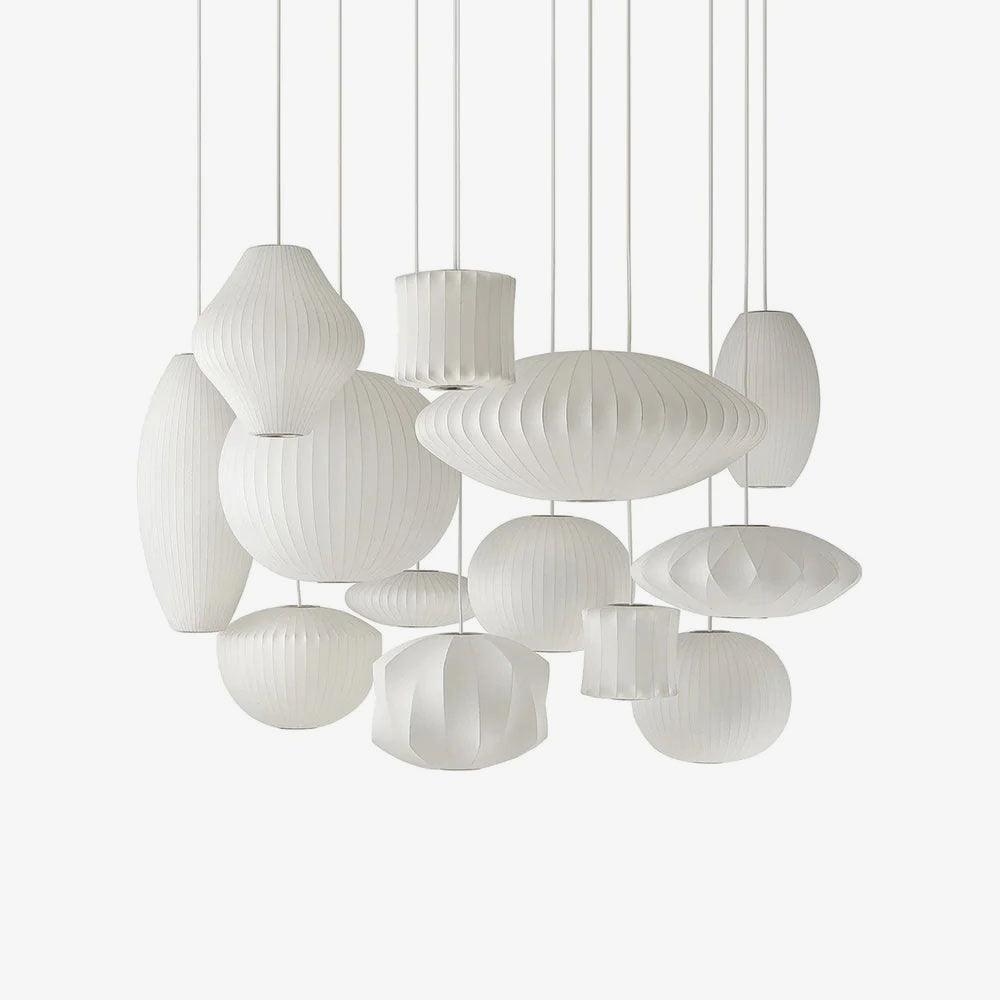 Suspension moderne Charlton en soie Blanc