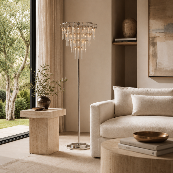 Nolira Tiered Glass Floor Lamp