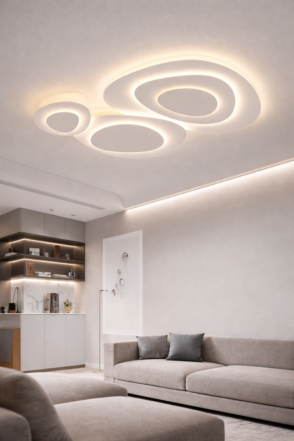 Plafonnier LED Aadam Nuage en Métal Blanc
