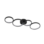 Plafonnier LED 4 anneaux noir 88 cm - packshot