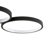 Plafonnier LED 4 anneaux noir 88 cm