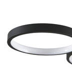 Plafonnier LED 4 anneaux noir 88 cm