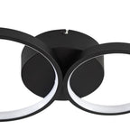 Plafonnier LED 4 anneaux noir 88 cm