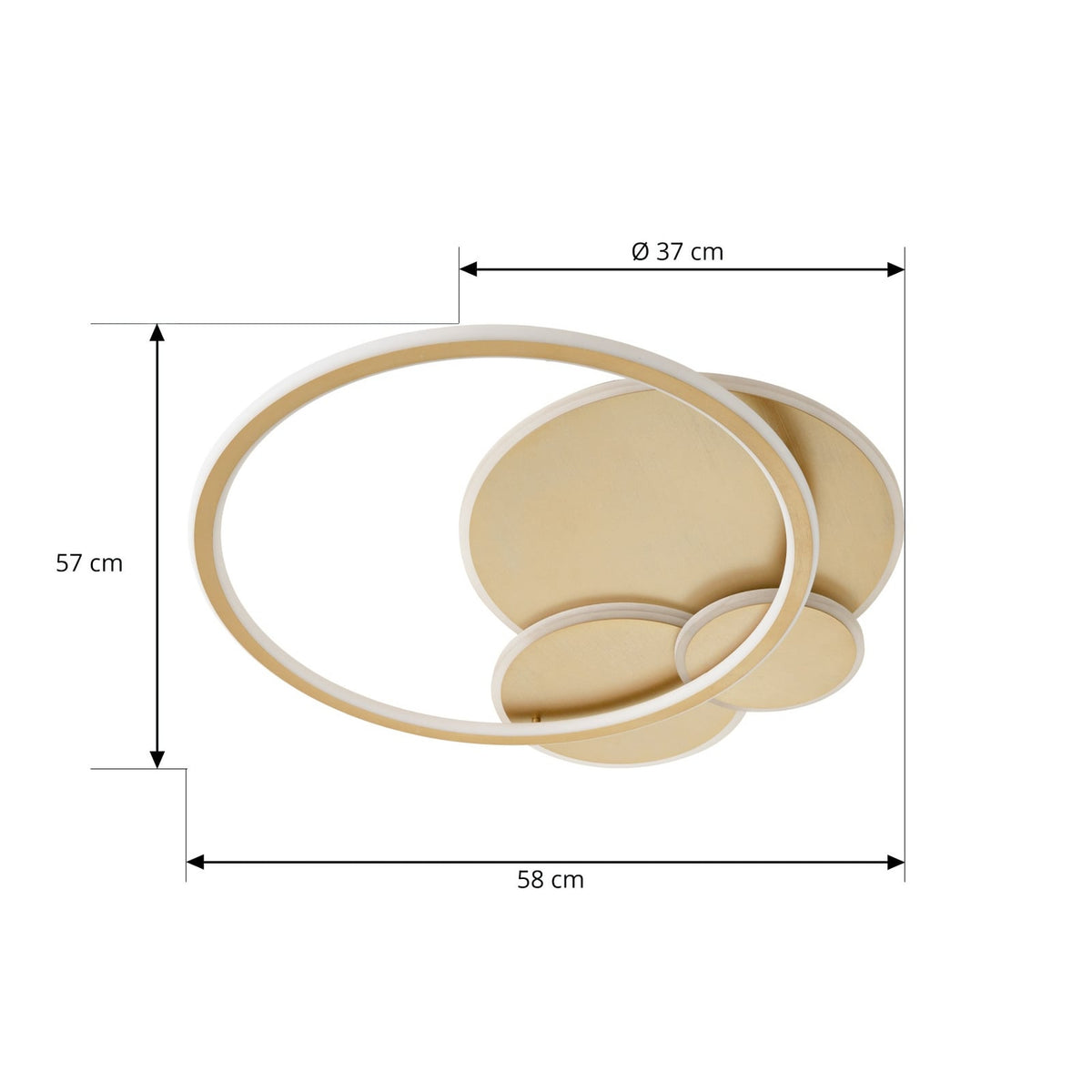 Dimensions du plafonnier LED doré