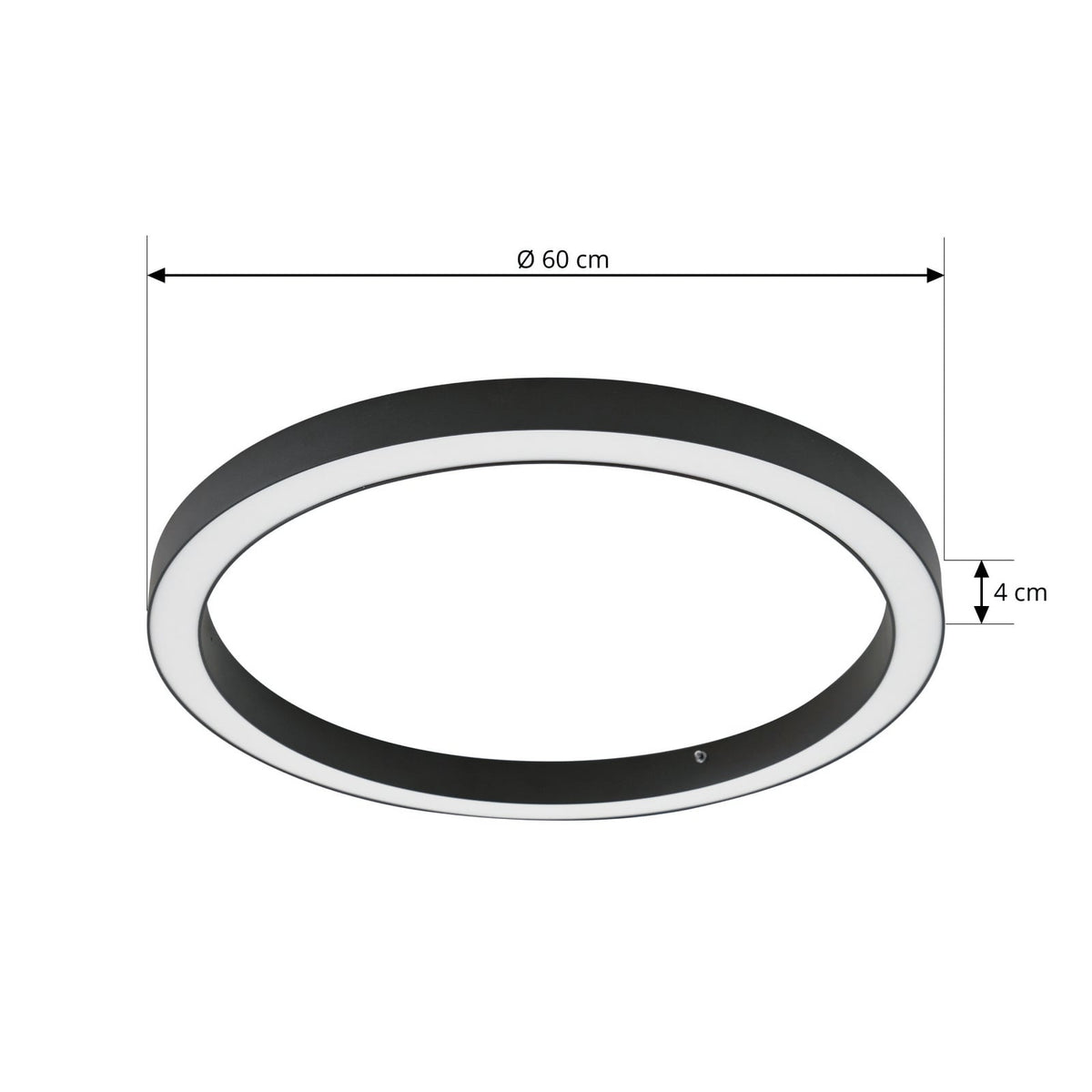 Plafonnier LED, noir, Ø 60 cm, CCT, à intensité variable — schéma des cotes