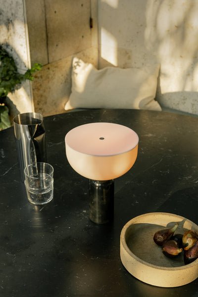 Lampe à poser moderne Fridrek en Marbre Foncé rouge