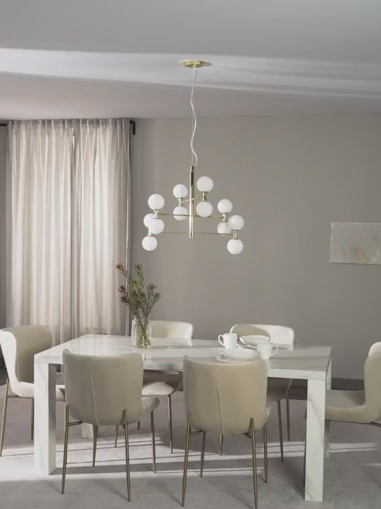 Grande suspension avec boules de verre Torin - vidéo