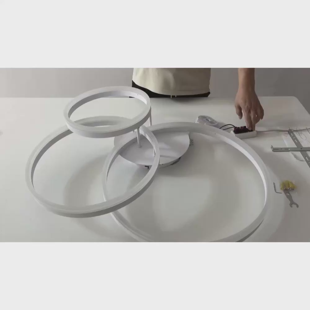 Plafonnier LED Design Triple Anneau