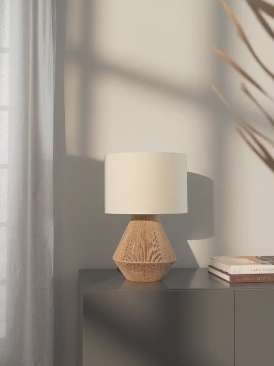 Lampe à poser en jute James - vidéo