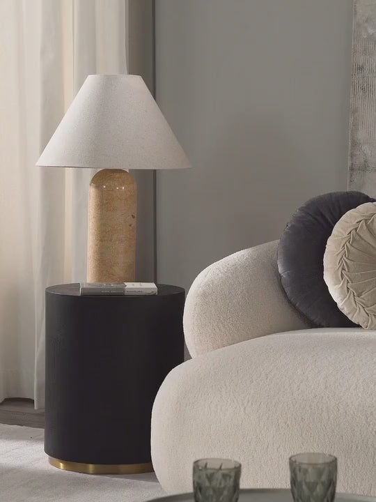 Grande lampe à poser avec socle en marbre Baldvin - vidéo
