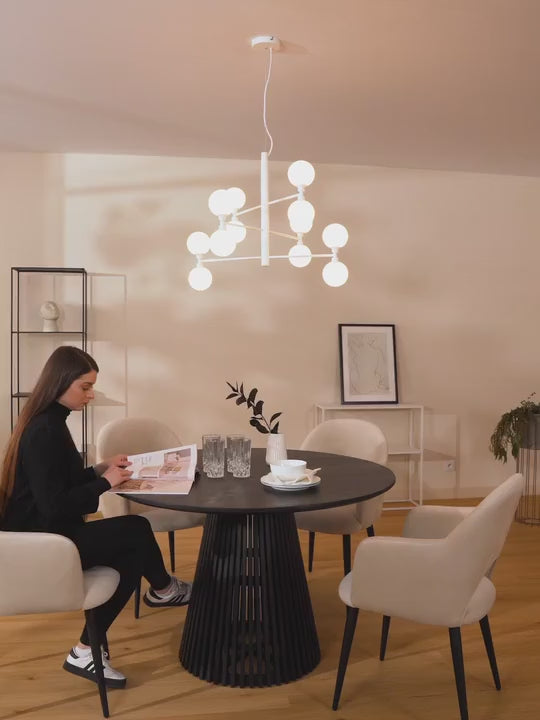 Grande suspension à globes en verre Torin - vidéo