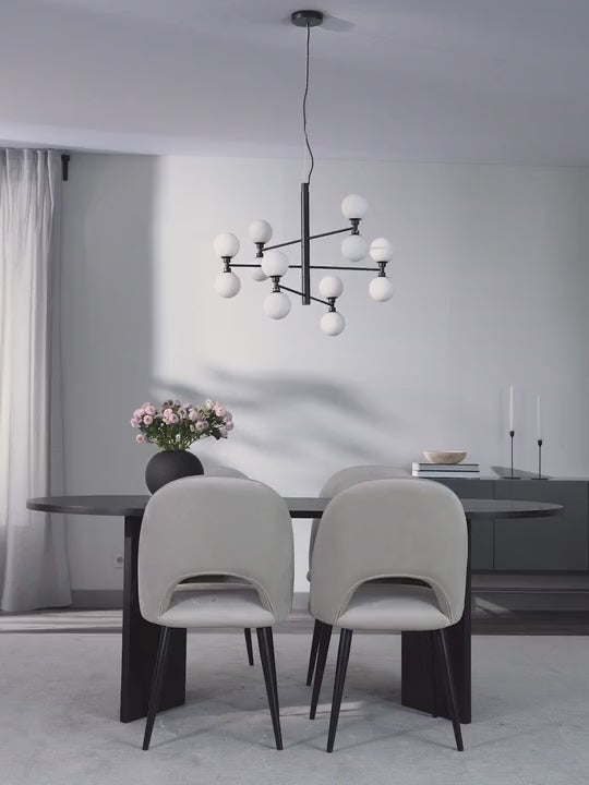 Grande suspension avec boules de verre Torin - vidéo