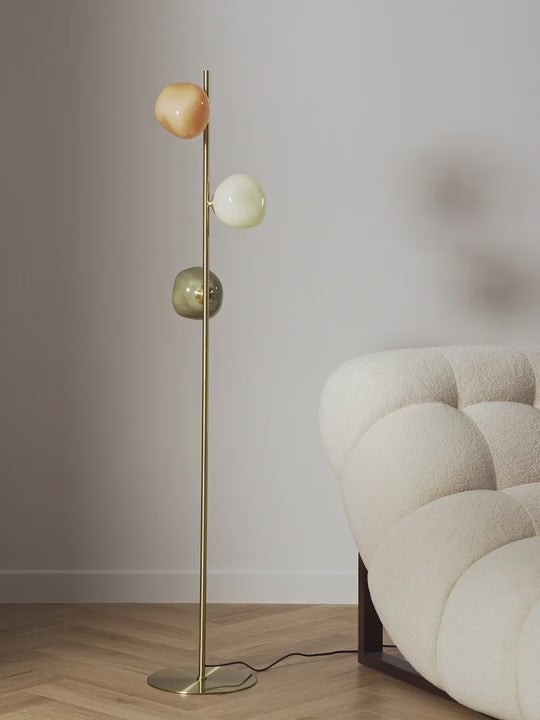 Lampadaire en verre opalescent Noir - vidéo