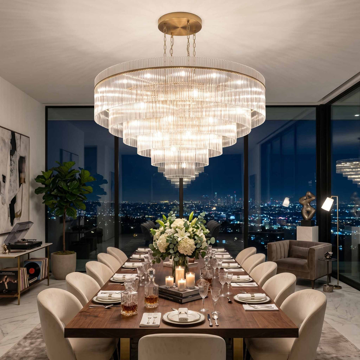 Sanora Round Glass Chandelier