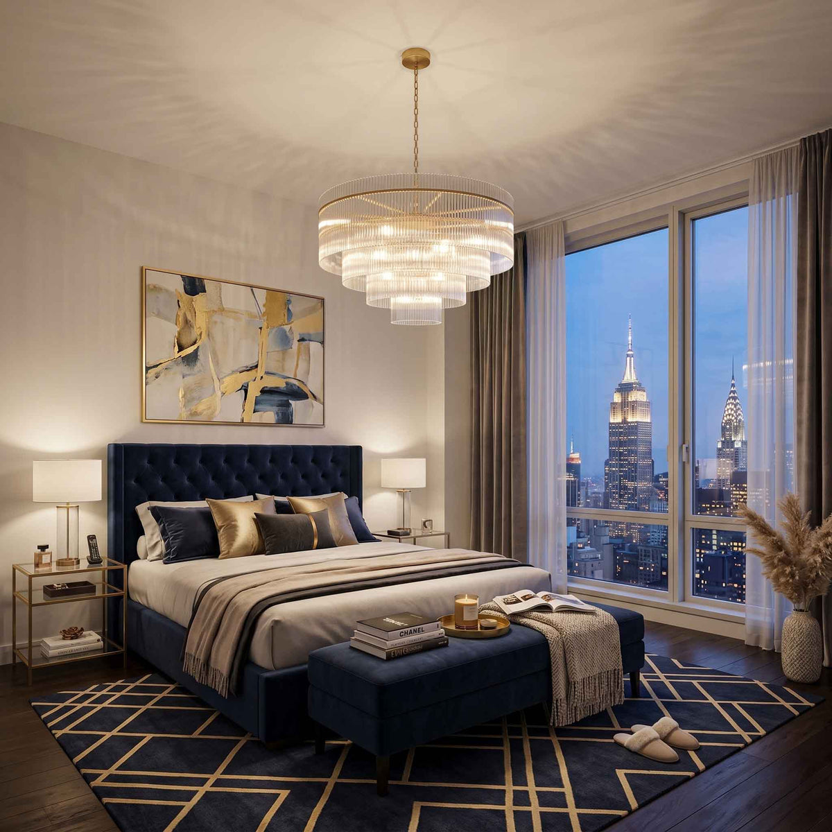 Sanora Round Glass Chandelier