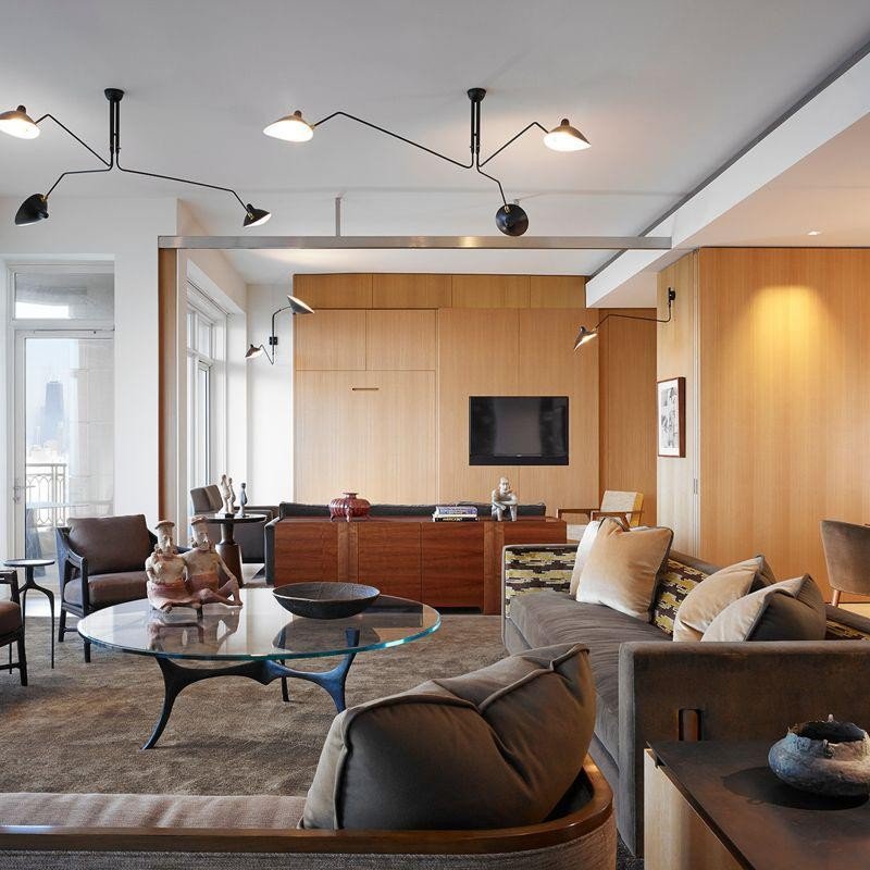 Plafonnier moderne Ems en Métal, Aluminium, Laiton Noir