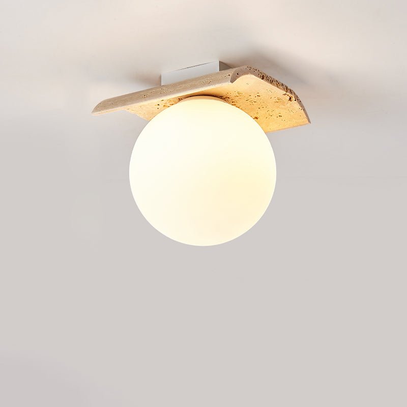 Plafonnier moderne Kade en Travertin jaune et blanc