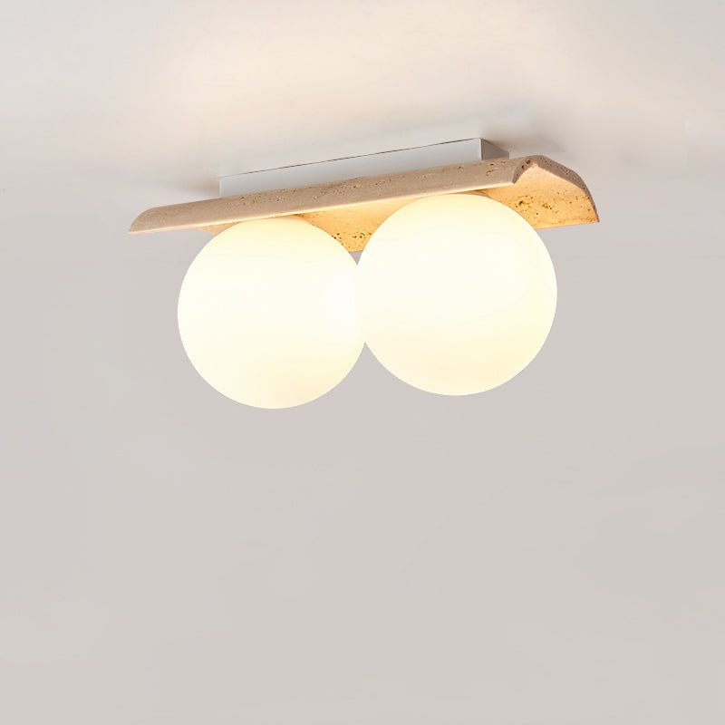 Plafonnier moderne Kade en Travertin jaune et blanc
