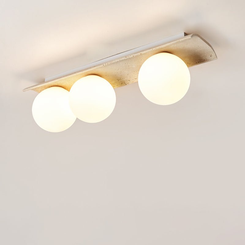 Plafonnier moderne Kade en Travertin jaune et blanc